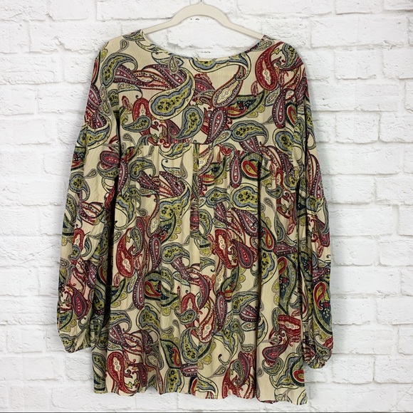 Umgee Boho Paisley Oversized Flowy Tunic MiniDress - Picture 5 of 9